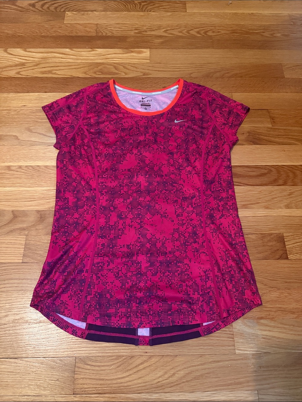 Nike Pink and Navy Short Sleeve Dri-FIT Tee